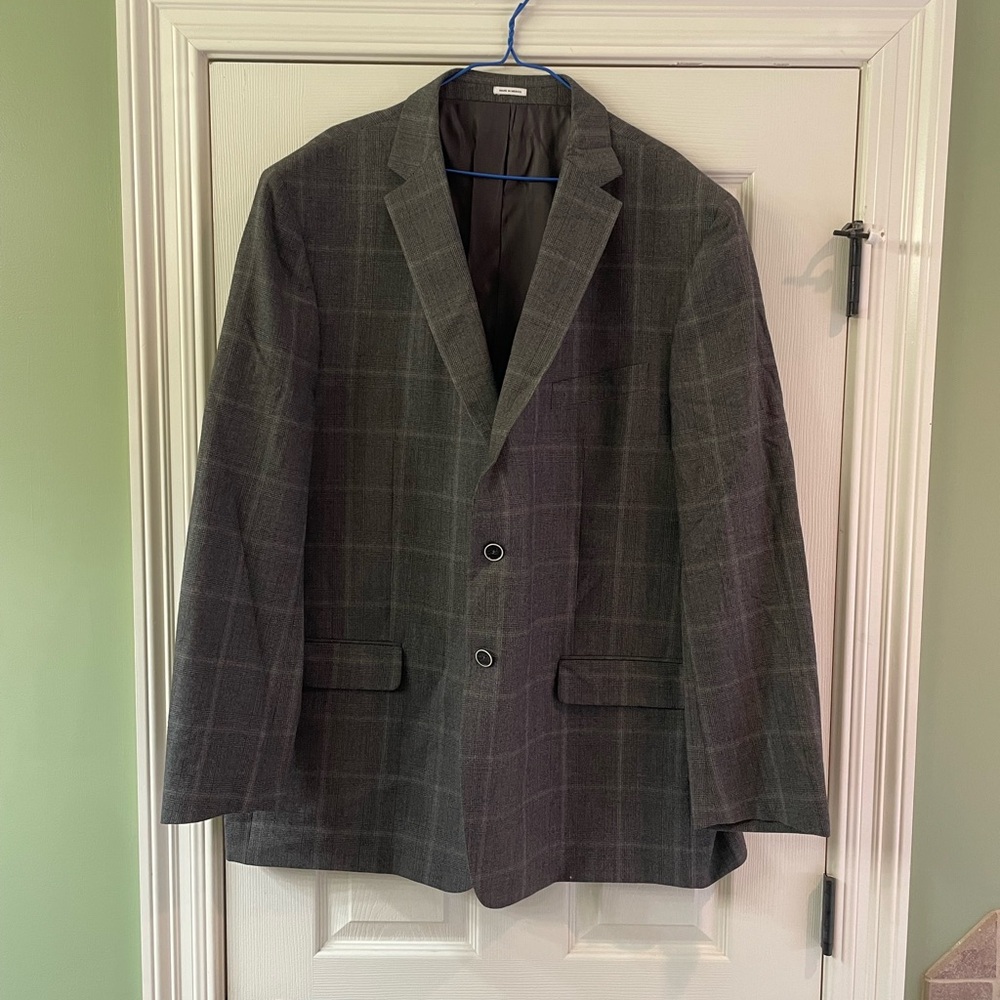 52L Men’s Grey Plaid Blazer